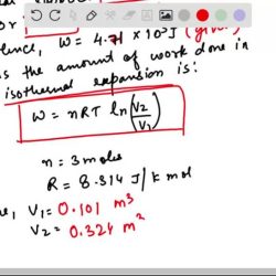 Three moles of neon expands isothermally from