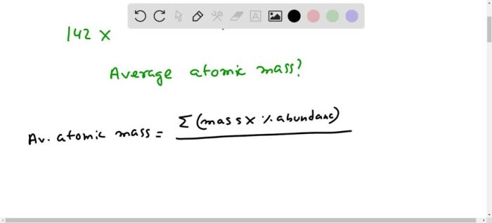 An unknown element x has the following isotopes