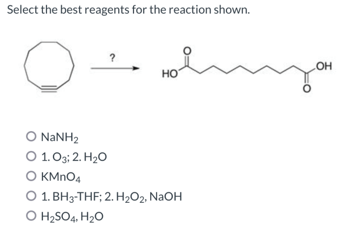 Select reagents following answer each reactions five ci no2 transcribed text show он scroll down