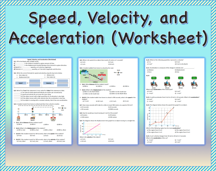 Speed velocity worksheet with answers